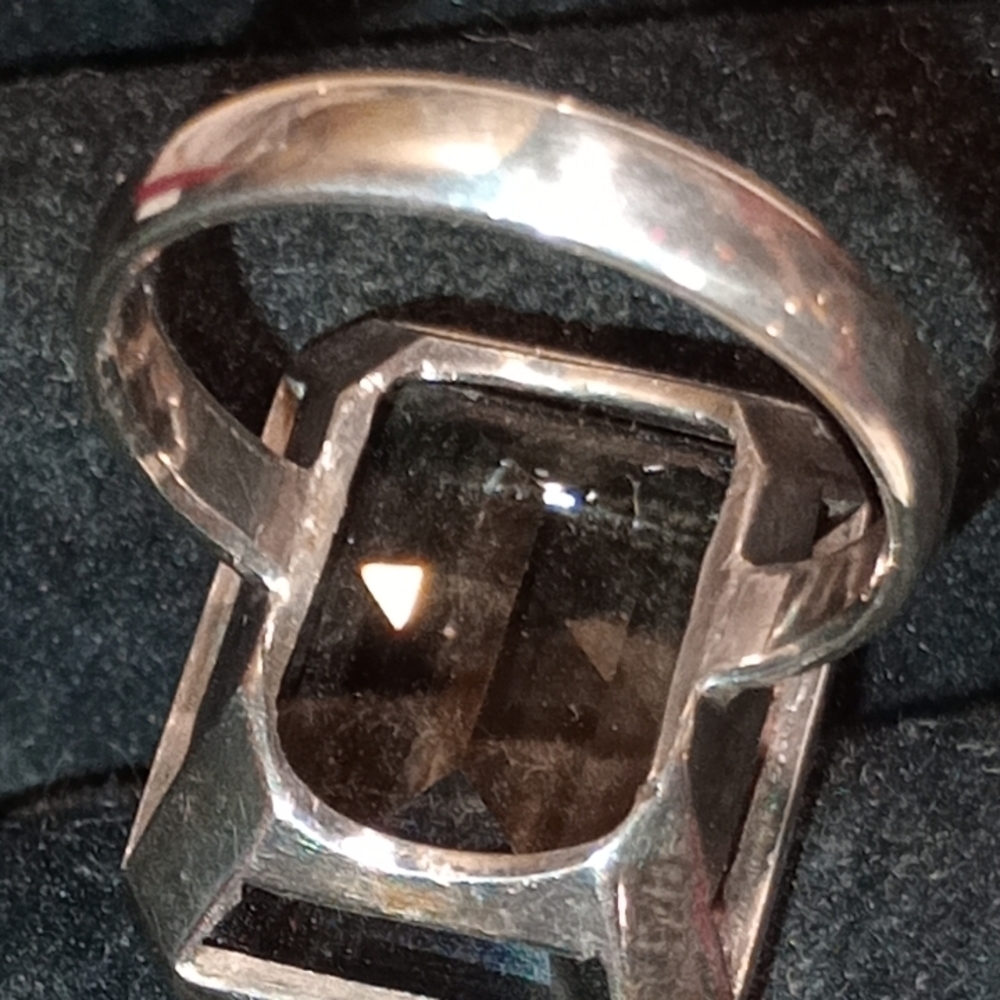 Vintage Silver Large Gemstone Ring - image 7